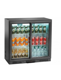 Frigorifero Bibite Retrobanco Nero 2 Porte Scorrevoli Altezza 84cm