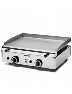 Fry Top Liscio a Gas 2 Bruciatori Superficie Piastra 583x395 mm