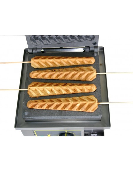 Piastra Elettrica Waffle con Stecco - Cottura 4 Waffle - GES23