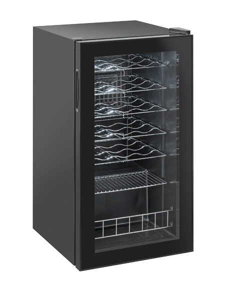 Cantinetta Vino Refrigerata Nera Porta Vetro Capacità 90 Lt - RCS88