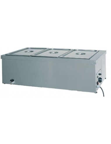 Bagnomaria Inox AISI 304 - Rubinetto - Capacità 3x1/1 GN 200h - BM1784
