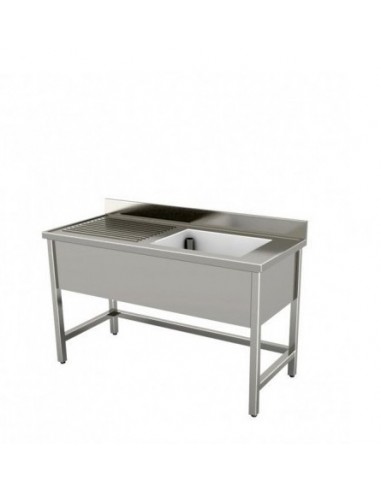 Lavello Inox 1 Vasca - Gocciolatoio SX - cm 120x60x90 - ELGE1VGSX12/6