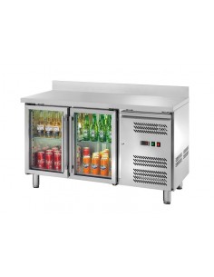 Bancone Refrigerato Ventilato GN1/1 Alzatina e Porta Vetro - AK2204TNG