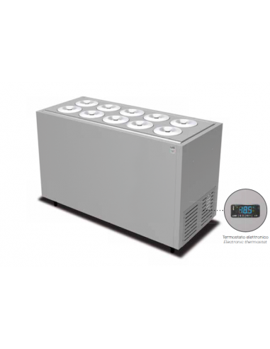 Bancone Gelato per 10 Carapine e Riserva Dimensione 1520x679x961h