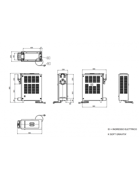 Macchina Gelato Soft da Banco a Gravità Capacità 5+2,3 Lt - SO-SHAKE