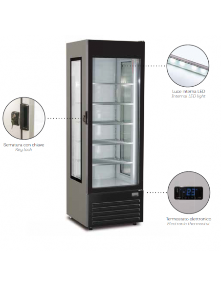 Vetrina congelatore Verticale Porta Vetro FROST350NSGLAMOUR