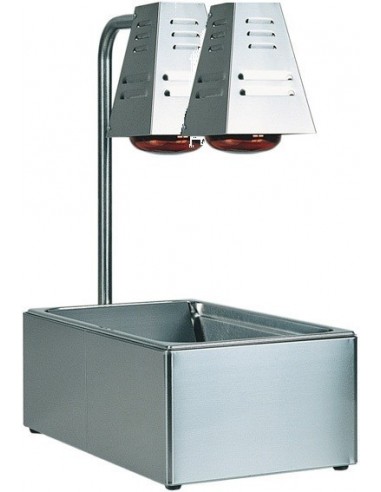 Lampada Riscaldante Alimenti con Vasca GN1/1 - 2 Lampade - BI4719D