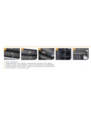 Congelatore Verticale Nero con Display - Porta Vetro - TNG390CB