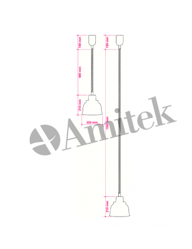 Lampada Riscaldante Alluminio Luce Rossa Diametro 225 mm - LA25R