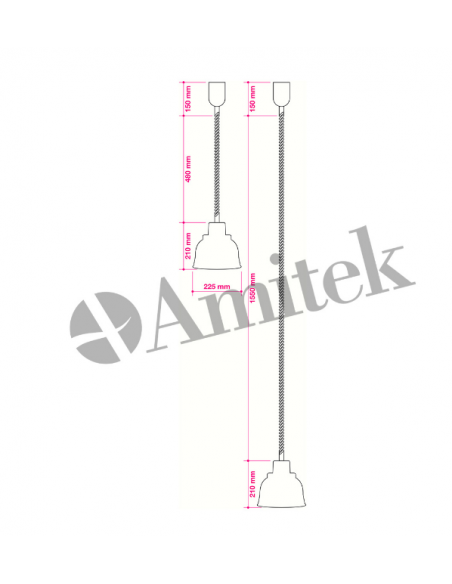 Lampada Riscaldante Alluminio Luce Rossa Diametro 225 mm - LA25R