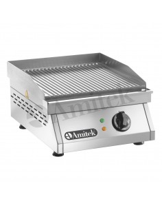 Fry Top Elettrico da Banco Piastra Rigata 395x400x80 mm