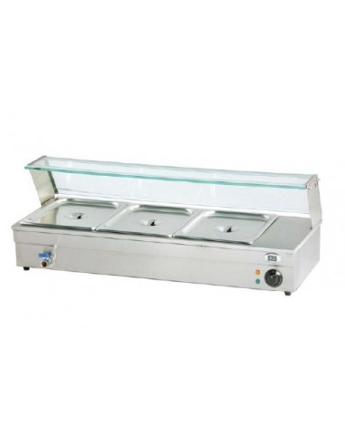 Espositore Bagnomaria - Rubinetto - 3 Vasche GN 1/2 - BM103