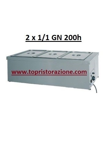Bagnomaria Inox AISI 304 - Rubinetto - Capacità 2 x 1/1 GN 20h - BM1782