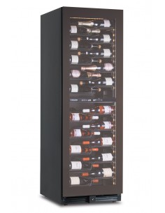 Cantinetta Vino Nera Doppia Zona di Temperatura 9 Mensole in Metallo