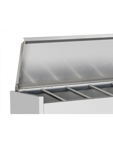 Vetrina Refrigerata Porta Ingredienti Coperchio Inox - 6xGN 1/4 - VRX14/33S/S