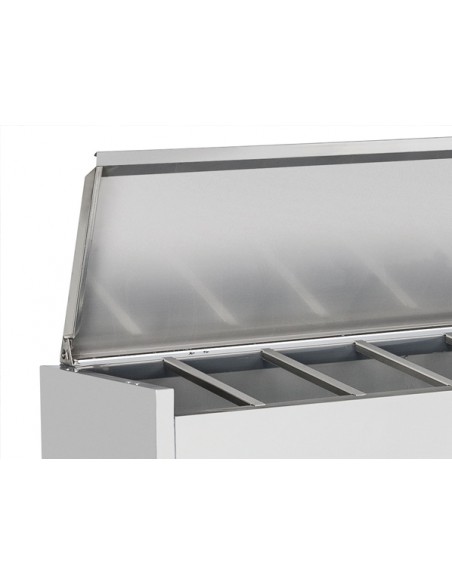 Vetrina Refrigerata Porta Ingredienti Coperchio Inox - 6xGN 1/4 - VRX14/33S/S