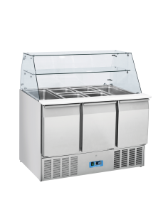 Saladette Refrigerata GN 1/1 3 Porte Cupola Vetro - CRQ93A