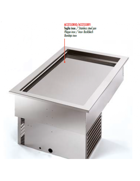 Vasca da Incasso Pasticceria - Piano Inox 61x165 cm - ARMONIA64/4