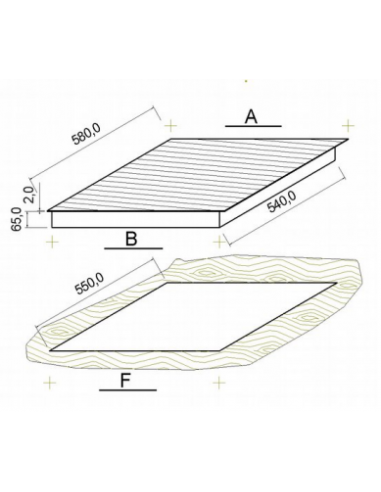 Piano Riscaldato da Incasso per 2GN 1/1 Dimensione 697x587x80h mm