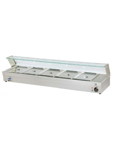 Vetrina da banco BM153 per Vasche Bagnomaria 5 Vasche GN 1/3