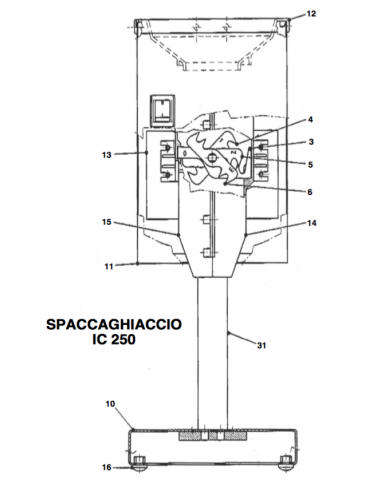 Tritaghiaccio Professionale da Banco Colonna Regolabile - IC250