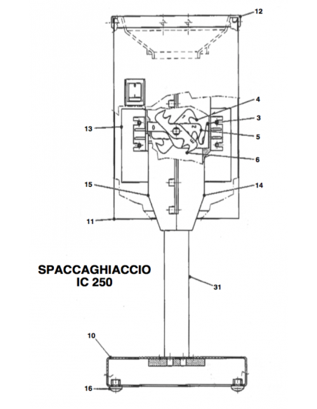 Tritaghiaccio Professionale da Banco Colonna Regolabile - IC250
