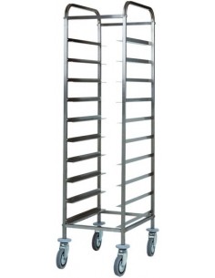 Carrello Portavassoi Rinforzato Inox - 10 Vassoi Gn1/1 - CA1450