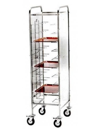 Carrello Portavassoi Universali - 10 Vassoi Pannello Perfex Bianco - CA1455P