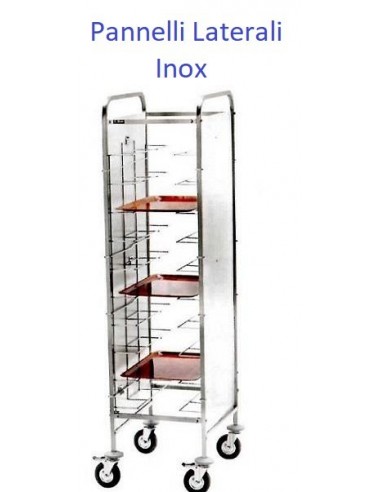 Carrello Portavassoi Universali - Laterali Inox 10 Vassoi - CA1455PI