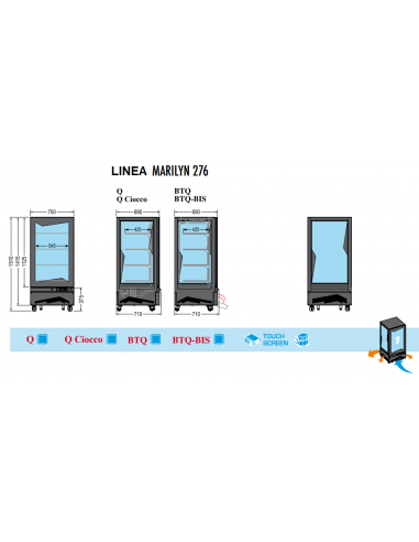 Vetrina Refrigerata Ventilata per Cioccolatini 3 Ripiani in Vetro