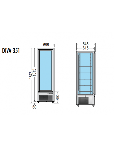 Vetrina Ventilata per Pasticceria 4 Lati Espositivi - DIVA351G