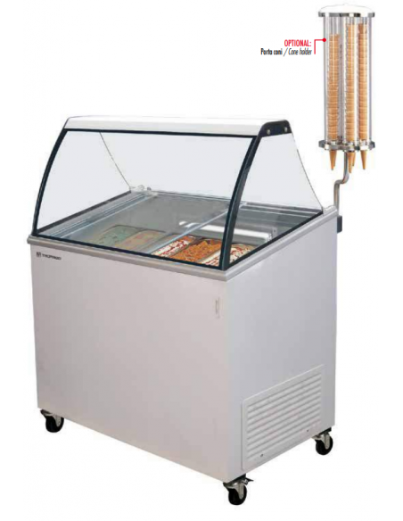 Banco Gelato Capacità 7 Vaschette Dimensione 1298x615x1296 mm