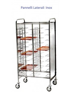 Carrello Portavassoi Pannelli Laterali Inox 20 Vassoi - Mod. CA1465PI