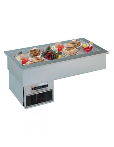 Vasca Refrigerata da Incasso Gastronomia Piano Inox 985x540x60 mm
