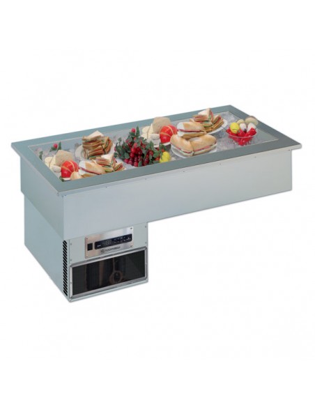 Vasca Refrigerata da Incasso Gastronomia Piano Inox 985x540x60 mm