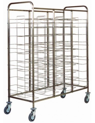 Carrello Portavassoi Universali - Inox 30 Vassoi - cm 138x62x175h cm - CA1475