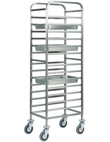 Carrello Portateglie in Acciaio Inox - Capacità 14 Teglie GN1/1 - CA1479
