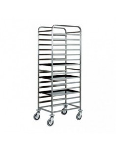 Carrello Portateglie Inox per 14 Teglie Pasticceria 60x40 - CA1482