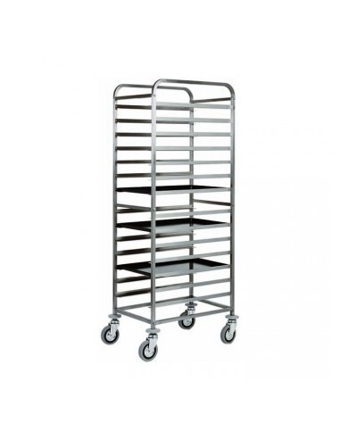 Carrello Portateglie Pasticceria Acciaio Inox - 14 Teglie 60x40 - CA1482