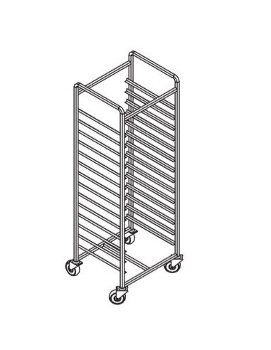 Carrello Portateglie Capacità 15 teglie 60x40 Dimensioni 650x430x1600h