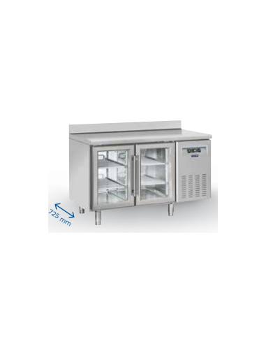 Banco Refrigerato Acciaio GN 2 Porte Vetro - QRG2100