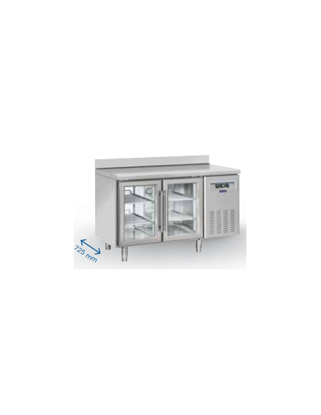 Banco Refrigerato Acciaio GN 2 Porte Vetro - QRG2100