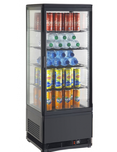 Frigo Vetrina Nera 4 Lati Vetro Dimensione 428x386x1110h mm
