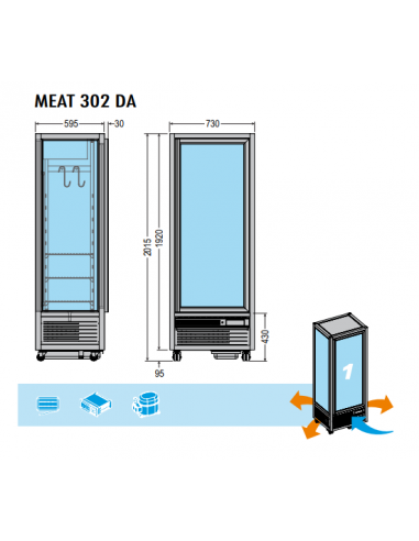Frigo Vetrina Verticale  MEAT302DA per Frollatura Carne
