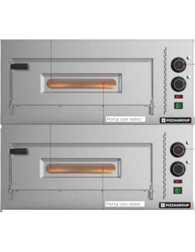Forno Pizza Elettrico Meccanico Due Camere Cottura 2 Pizze - M50-13B