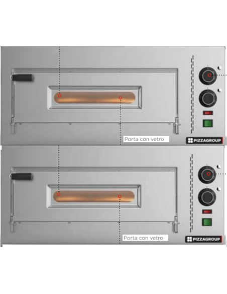 Forno Pizza Elettrico Meccanico 2 Pizze - COMPACT M35-8B