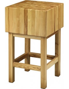 Ceppo in Legno Spessore 25 cm e Sgabello - cm 70x40x90h - CCL2574