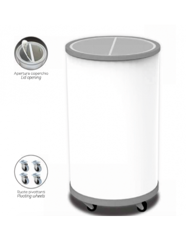 Frigorifero Pozzetto Rotondo Bianco 54Lt Diametro 451x880h mm