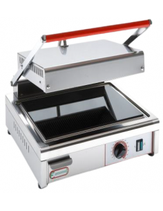 Piastra panini Vetroceramica Superficie 25x25 e Coperchio Rigato