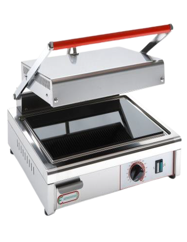 Piastra panini Vetroceramica Superficie 25x25 e Coperchio Rigato